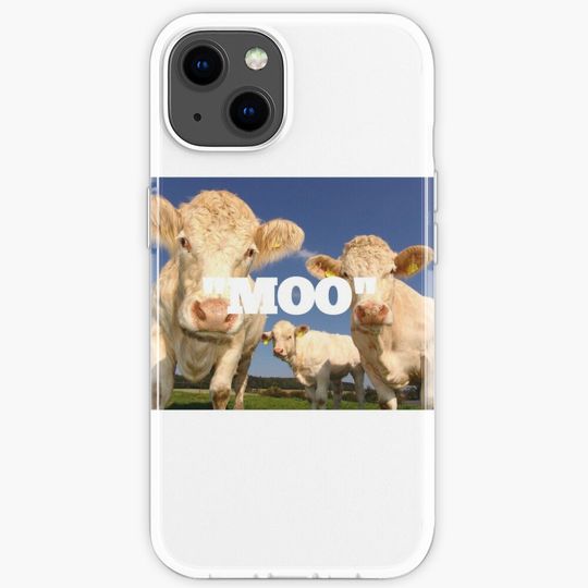 Discover Curious White Cows MOO iPhone Case