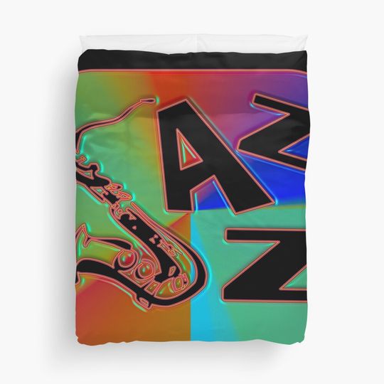 Discover Happy International Jazz Music Day Duvet Cover