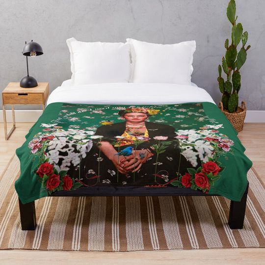 Discover Wings to Fly Frida Kahlo Throw Blanket