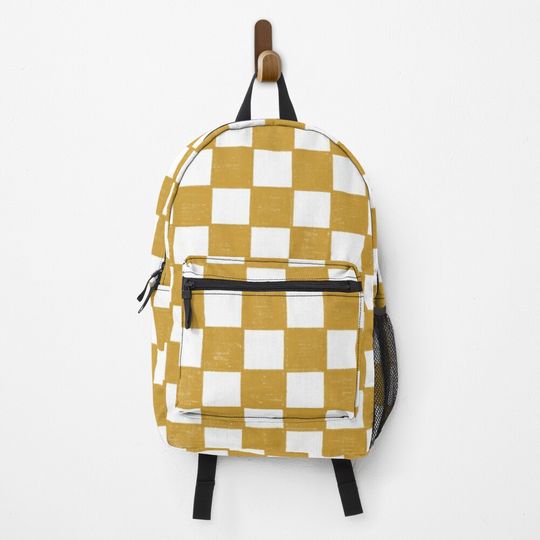 Discover Yellow Checkerboard Pattern Backpack
