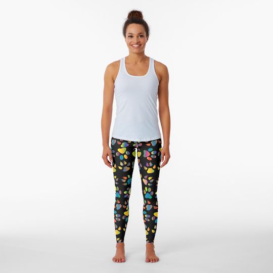 Discover Rainbow paw prints Leggings