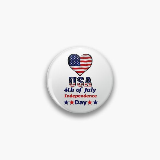 Discover independence day usa Pin Button