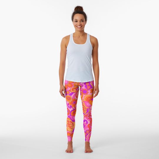 Discover Flower Power. 60's inspired happy design Leggings