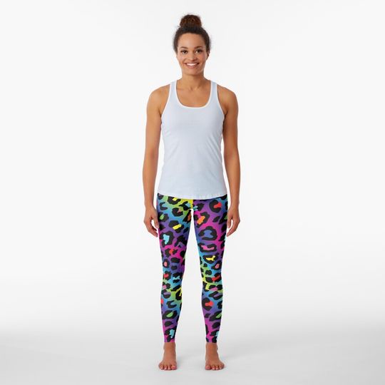 Discover Rainbow Leopard Print Leggings