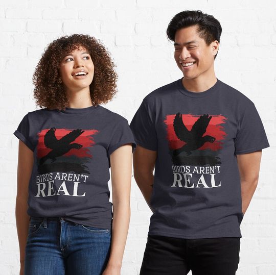 Discover Birds aren’t real cool bird cctv surveillance camera watching us red skies T-Shirt