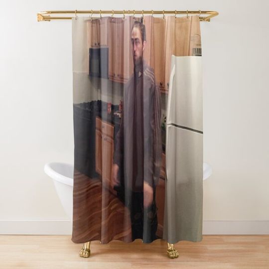 Discover Robert Pattinson Tracksuit Meme Shower Curtain