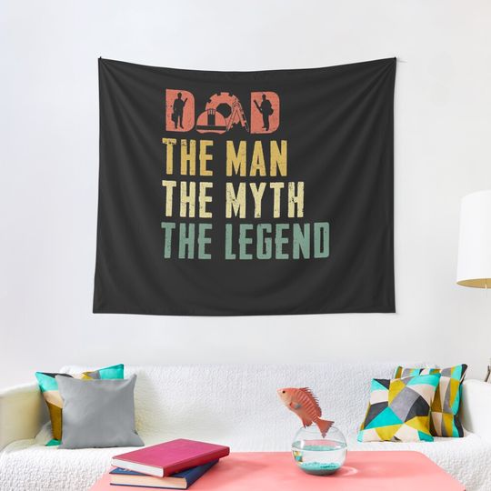 Discover Dad the man the myth the legend fathers day Tapestry