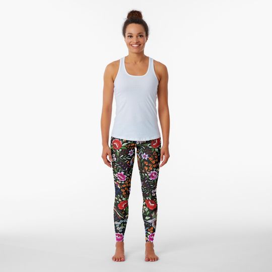 Discover Spanish flamenco dance manton shawl motif Leggings