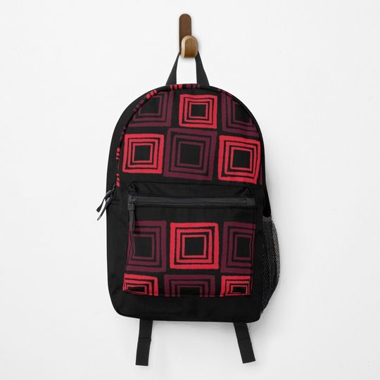 Discover Bright and Dim Red Patterned Backpack