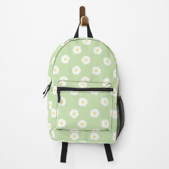 Discover Daisy Green Pastel Aesthetic Cute Daisies Flower Cottagecore Backpack