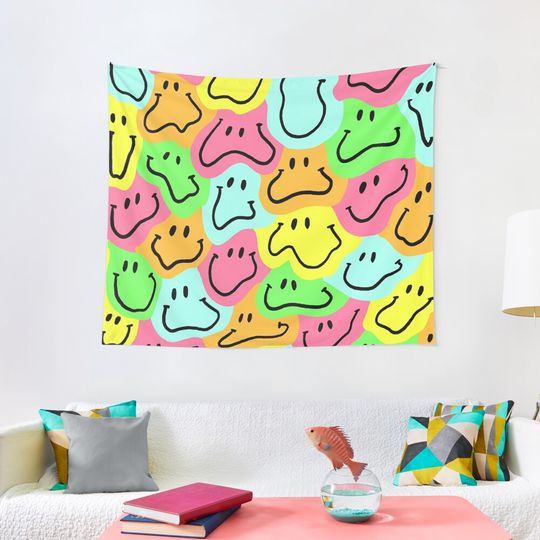 Discover smiley face pattern Tapestry