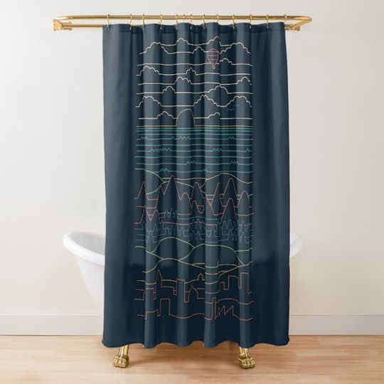 Discover Linear Landscape Shower Curtain