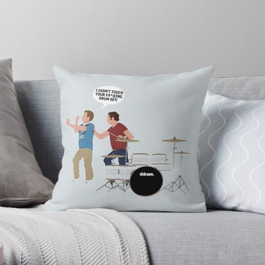 Discover Step Brothers Drum Set Throw Pillow