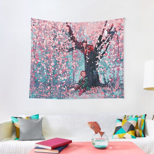Discover On a Cherry Blossom | Demon Slayer: Kimetsu no Yaiba Tapestry