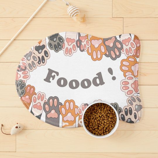 Discover Food for a Gourmet cat Pet Mat  - Pet bowl mat