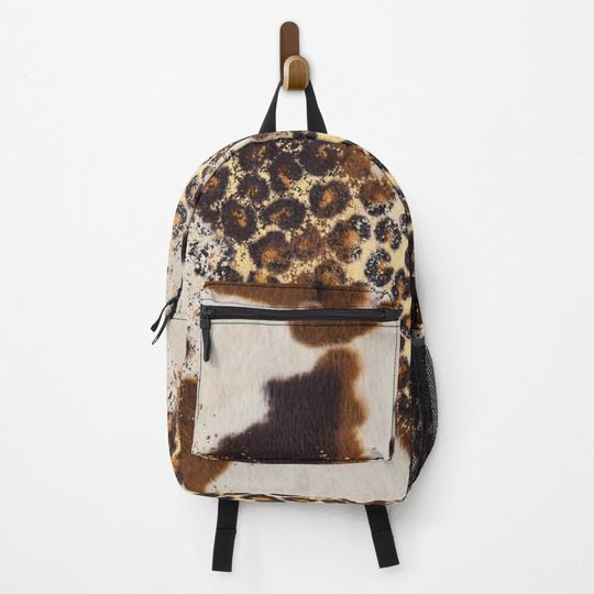 Discover country cowhide and glitter mixed with leopard print Backpack