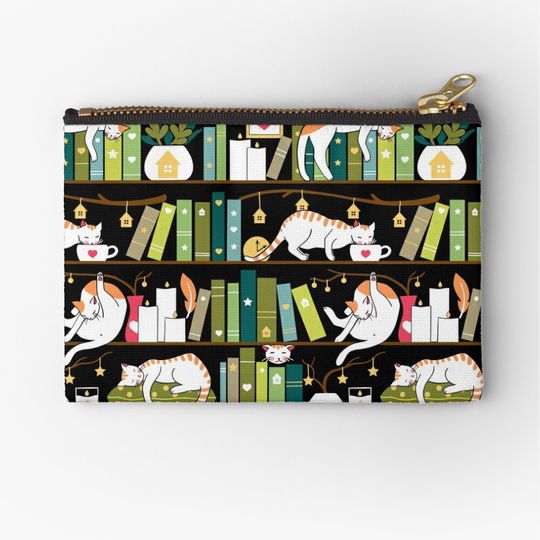Discover Library Cats Zipper Pouch