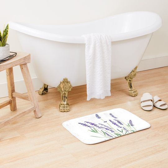 Discover purple lavender  Bath Mat