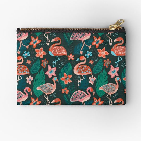 Discover Flamingo Parade Makeup Bags