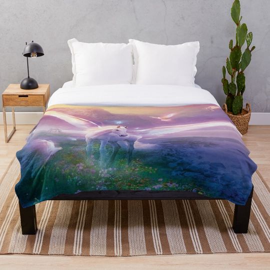 Discover Horse With Wings Throw Blanket