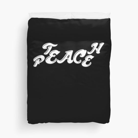 Discover Teach Peace Duvet Cover
