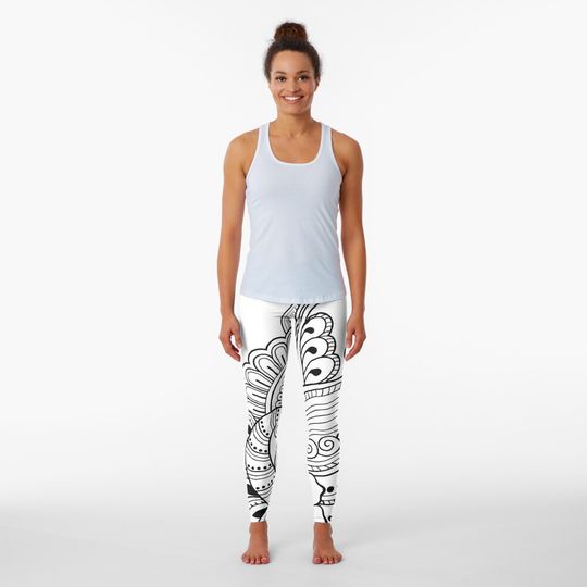 Discover Henna Tattoo Flowers Leggings