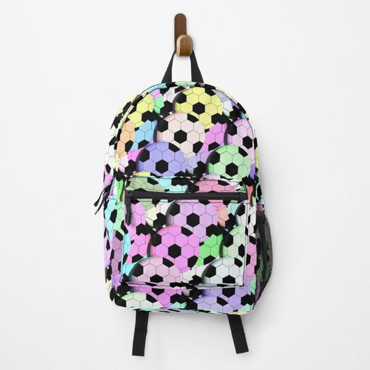 Discover Cool Football Soccer Balls Colorful Pattern Backpack