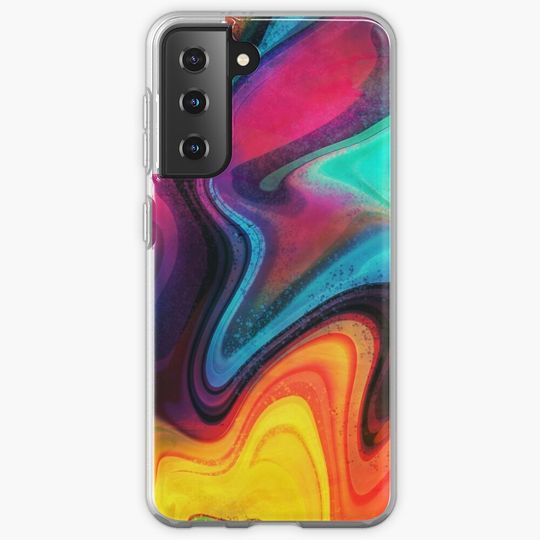 Discover Rainbow style digital marbling Samsung Galaxy Phone Case