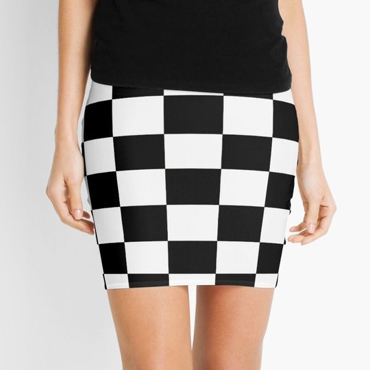 Discover Black and White Checkerboard Mini Skirt