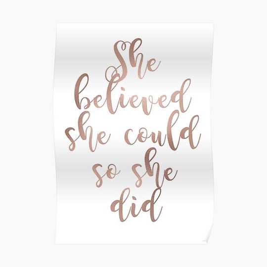 Discover Rose Gold Inspirational Quote Poster
