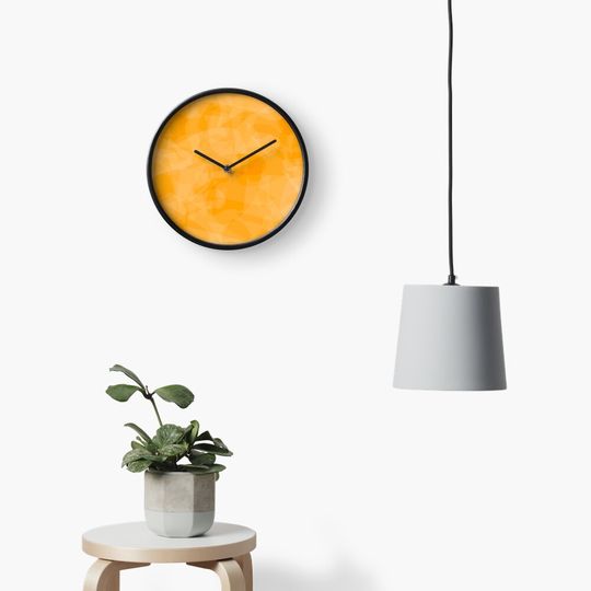 Discover Poolside Sunset Yellow Clock