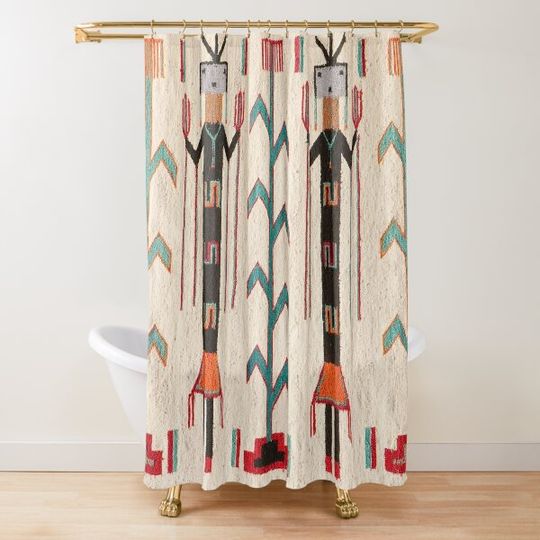 Discover NAVAJO 1950 BLANKET SCAN - GENUINE NATIVE AMERICAN ART Shower Curtain
