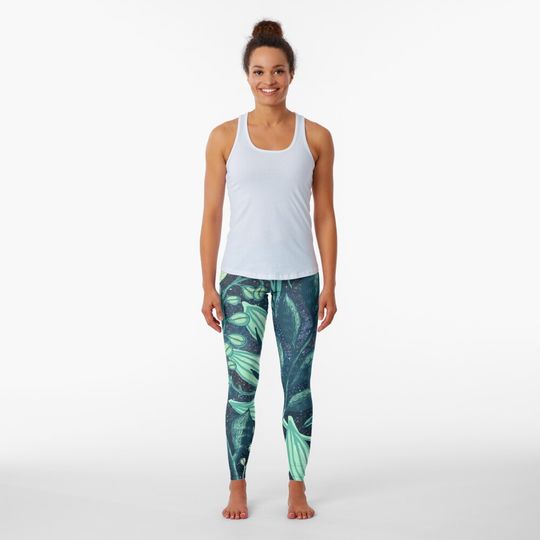Discover watercolor plants Leggings