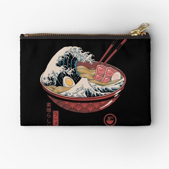 Discover Great Ramen Wave Zipper Pouch