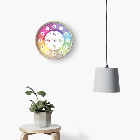 Discover Learning Clock Rainbow Pastel Clock