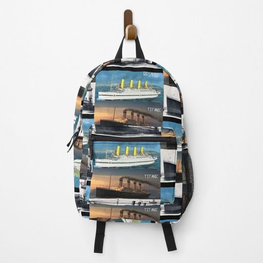 Discover Titanic britanic sister ship white star star liners Backpack