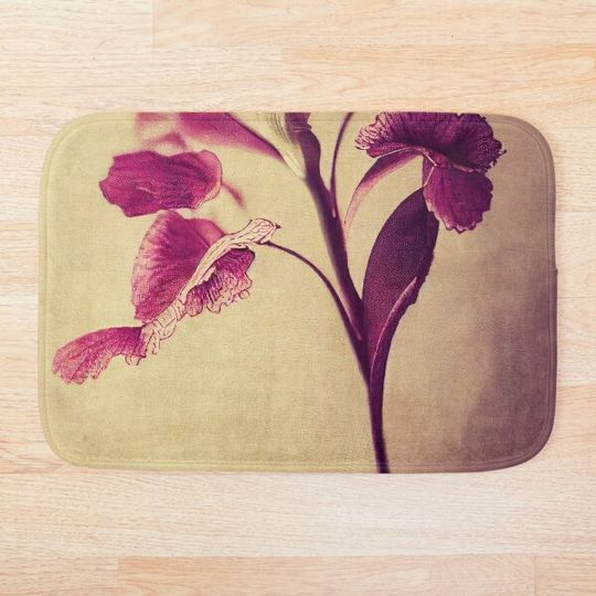 Discover Pink Silk Fabric Flowers Bath Mat