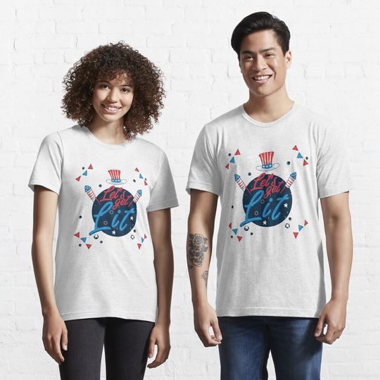 Discover Funny 4th Of July Let's Get Lit T-Shirt