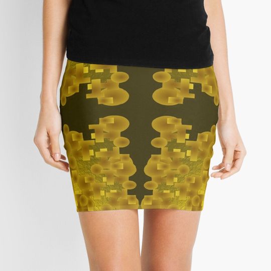 Discover Gold Brocade  Mini Skirt