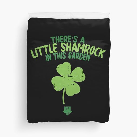 Discover Cute St Patricks Day Pregnancy Announcement Duvet Cover
