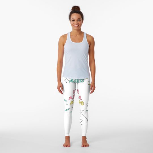 Discover all i need is love and yoga and a dog Leggings