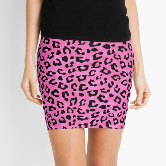 Discover Pink Cheetah Skin Print Mini Skirt