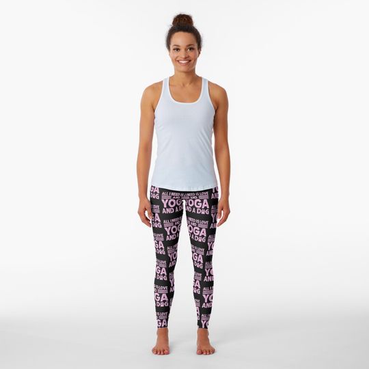 Discover All I Need Is Love And Yoga And A Dog Leggings