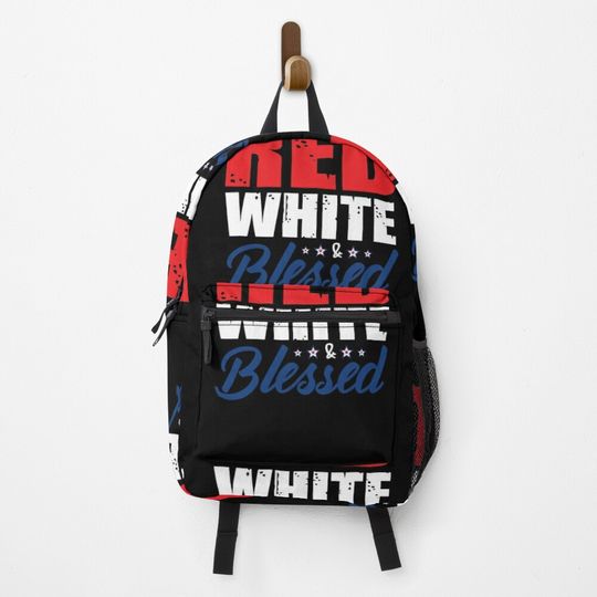 Discover Red White and blessed Backpack