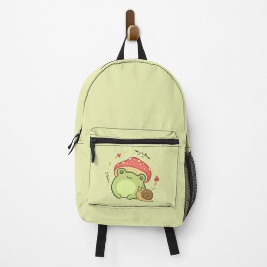 Discover Super Cute Kawaii Frog With Toadstool Mushroom Hat Snail Backpack