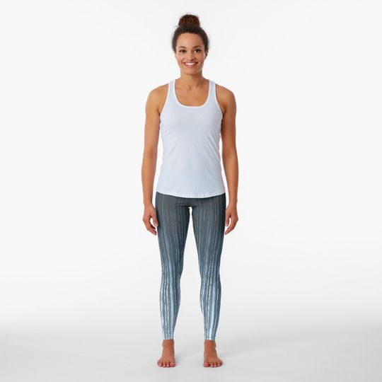 Discover Blue vertical stripes . Leggings