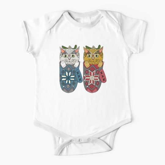 Discover mistletoe kitten mittens Onesie