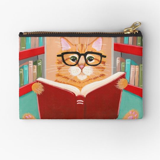 Discover The Library Cat Makeup Bag