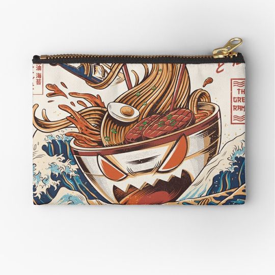 Discover The Great Ramen Off Kanagawa Zipper Pouch
