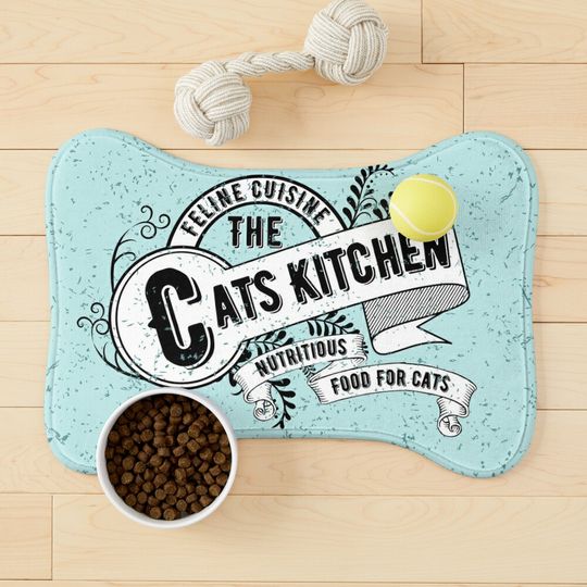 Discover The Cats Kitchen - Hungry Cat Pet Mat - Pet bowl mat